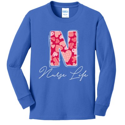 Funny N Is For Nurse Life Nursing Student Valentines Day Cool Gift Kids Long Sleeve Shirt