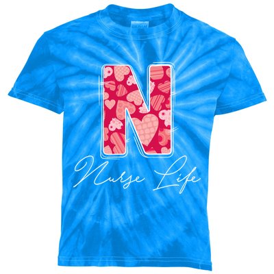 Funny N Is For Nurse Life Nursing Student Valentines Day Cool Gift Kids Tie-Dye T-Shirt