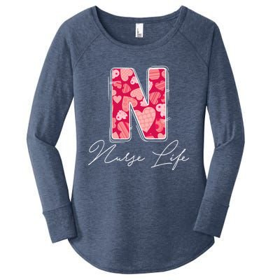 Funny N Is For Nurse Life Nursing Student Valentines Day Cool Gift Women's Perfect Tri Tunic Long Sleeve Shirt