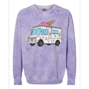 Funny Nostalgic Ice Cream Truck Summer Adventure Lover Meaningful Gift Colorblast Crewneck Sweatshirt