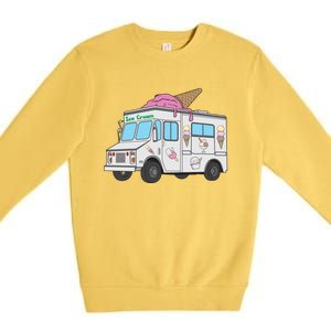 Funny Nostalgic Ice Cream Truck Summer Adventure Lover Meaningful Gift Premium Crewneck Sweatshirt