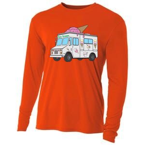 Funny Nostalgic Ice Cream Truck Summer Adventure Lover Meaningful Gift Cooling Performance Long Sleeve Crew