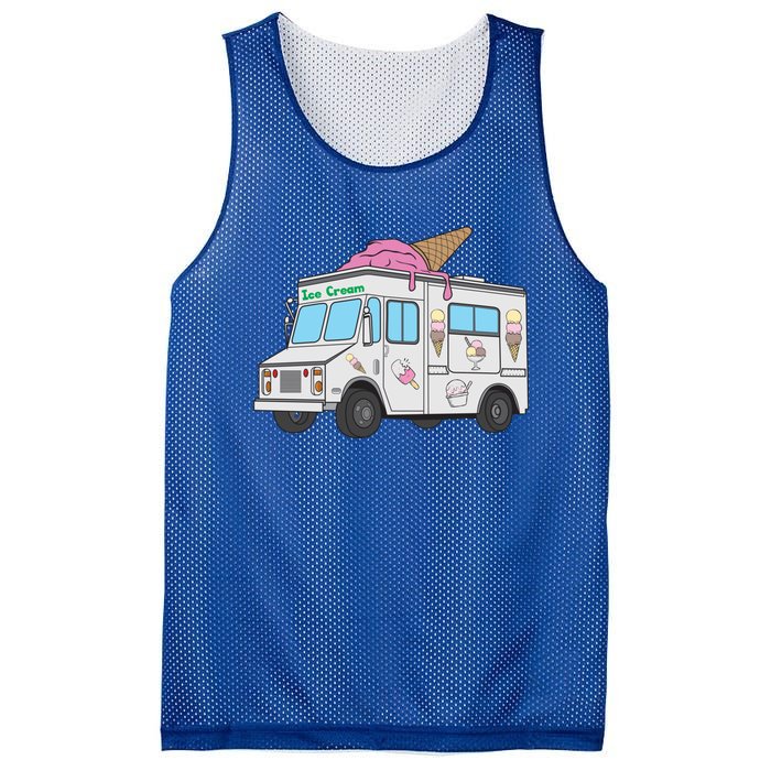 Funny Nostalgic Ice Cream Truck Summer Adventure Lover Meaningful Gift Mesh Reversible Basketball Jersey Tank