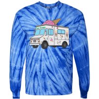 Funny Nostalgic Ice Cream Truck Summer Adventure Lover Meaningful Gift Tie-Dye Long Sleeve Shirt