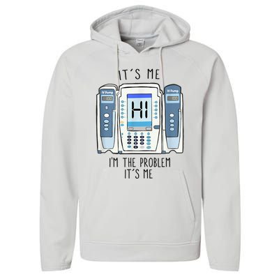 Funny Nurse Im The Problem IV Pump ER Icu Med Surg Rn Performance Fleece Hoodie