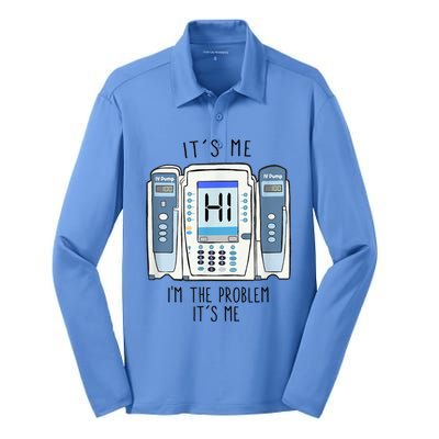 Funny Nurse Im The Problem IV Pump ER Icu Med Surg Rn Silk Touch Performance Long Sleeve Polo