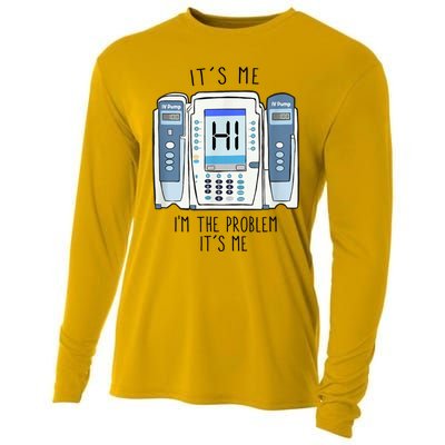 Funny Nurse Im The Problem IV Pump ER Icu Med Surg Rn Cooling Performance Long Sleeve Crew