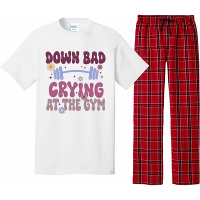 Funny Now IM Down Bad Crying At The Gym Groovy Pajama Set