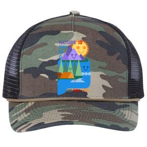 Funny Nature Is Trying To Kill You Retro Rope Trucker Hat Cap