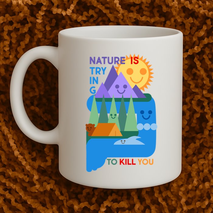 Funny Nature Is Trying To Kill You Mug
