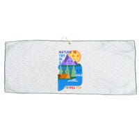 Funny Nature Is Trying To Kill You Large Microfiber Waffle Golf Towel