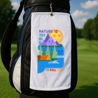 Funny Nature Is Trying To Kill You Golf Towel