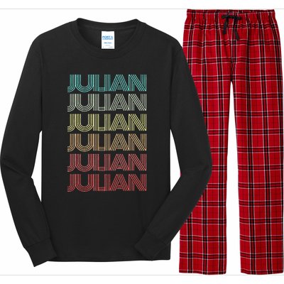 First Name JULIAN Boy Retro Personalized Girl Birthday Son Long Sleeve Pajama Set