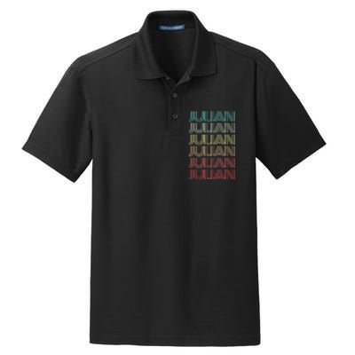 First Name JULIAN Boy Retro Personalized Girl Birthday Son Dry Zone Grid Polo