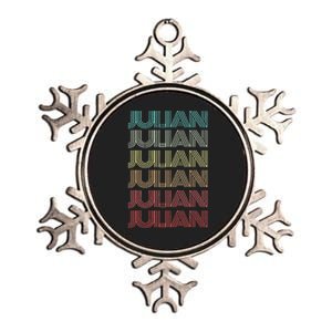 First Name JULIAN Boy Retro Personalized Girl Birthday Son Metallic Star Ornament