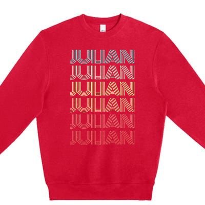 First Name JULIAN Boy Retro Personalized Girl Birthday Son Premium Crewneck Sweatshirt