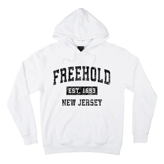 Freehold New Jersey Nj Vintage Established Sports Design Hoodie