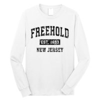 Freehold New Jersey Nj Vintage Established Sports Design Long Sleeve Shirt