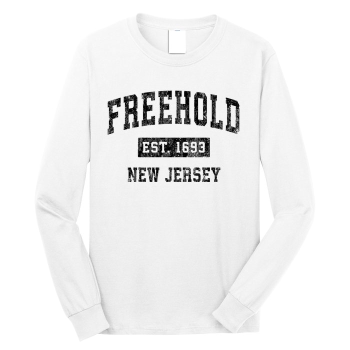 Freehold New Jersey Nj Vintage Established Sports Design Long Sleeve Shirt