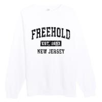 Freehold New Jersey Nj Vintage Established Sports Design Premium Crewneck Sweatshirt