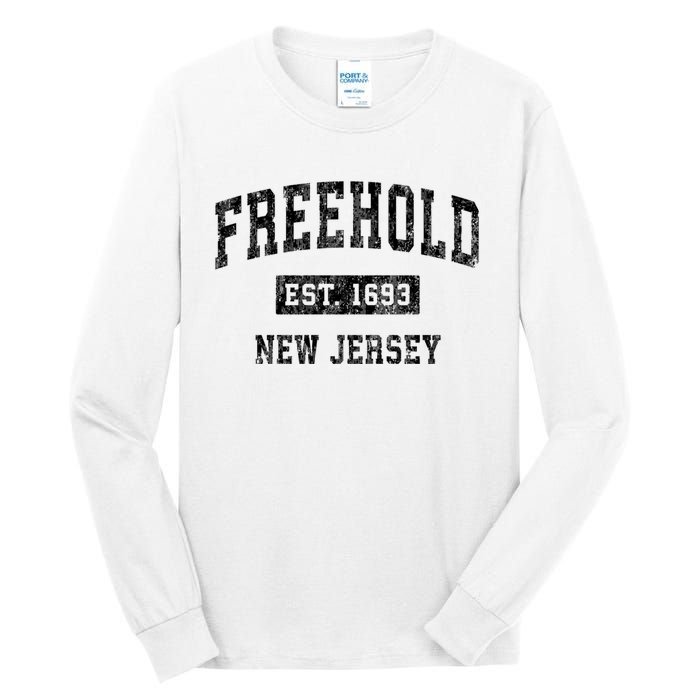 Freehold New Jersey Nj Vintage Established Sports Design Tall Long Sleeve T-Shirt