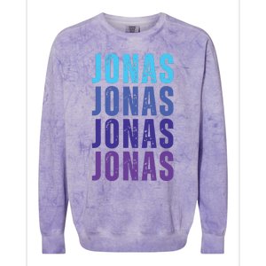 First Name Jonas I Love Jonas Colorblast Crewneck Sweatshirt