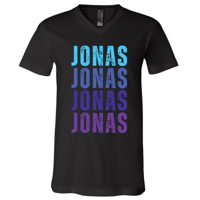 First Name Jonas I Love Jonas V-Neck T-Shirt