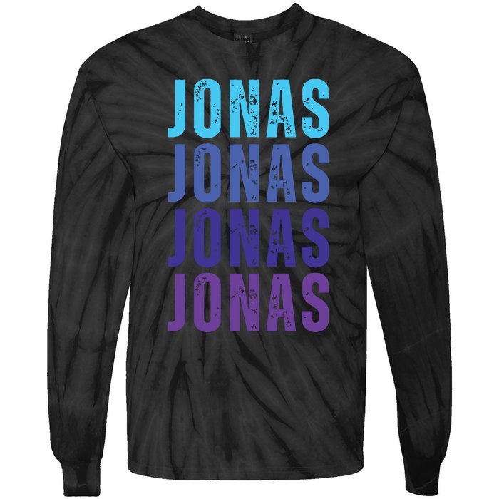 First Name Jonas I Love Jonas Tie-Dye Long Sleeve Shirt