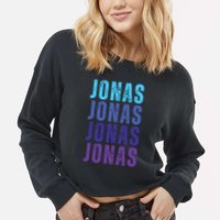 First Name Jonas I Love Jonas Cropped Pullover Crew