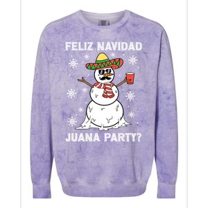 Feliz Navidad Juana Party Cool Funny Gift Mexican Funny Christmas Gift Colorblast Crewneck Sweatshirt