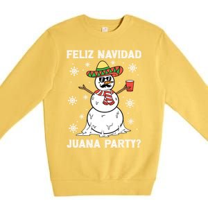 Feliz Navidad Juana Party Cool Funny Gift Mexican Funny Christmas Gift Premium Crewneck Sweatshirt