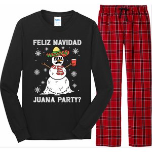 Feliz Navidad Juana Party Cool Funny Gift Mexican Funny Christmas Gift Long Sleeve Pajama Set