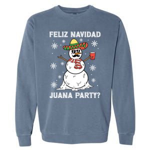 Feliz Navidad Juana Party Cool Funny Gift Mexican Funny Christmas Gift Garment-Dyed Sweatshirt