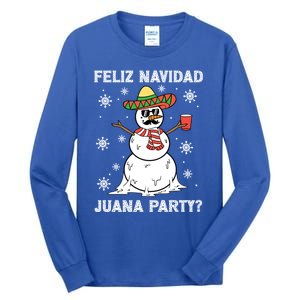 Feliz Navidad Juana Party Cool Funny Gift Mexican Funny Christmas Gift Tall Long Sleeve T-Shirt