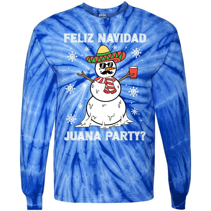 Feliz Navidad Juana Party Cool Funny Gift Mexican Funny Christmas Gift Tie-Dye Long Sleeve Shirt