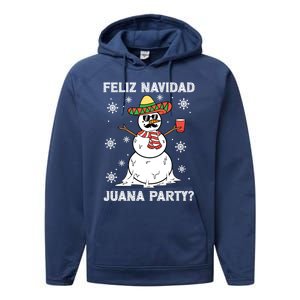 Feliz Navidad Juana Party Cool Funny Gift Mexican Funny Christmas Gift Performance Fleece Hoodie