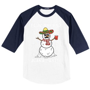 Feliz Navidad Juana Party Cool Funny Gift Mexican Funny Christmas Gift Baseball Sleeve Shirt