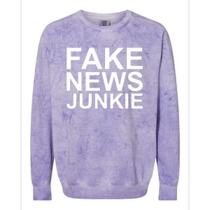 Fake News Junkie Colorblast Crewneck Sweatshirt