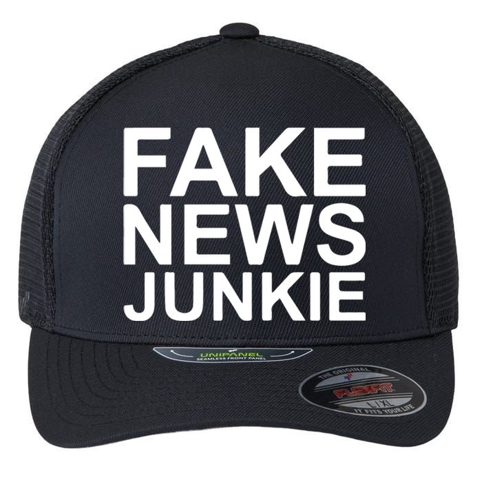 Fake News Junkie Flexfit Unipanel Trucker Cap