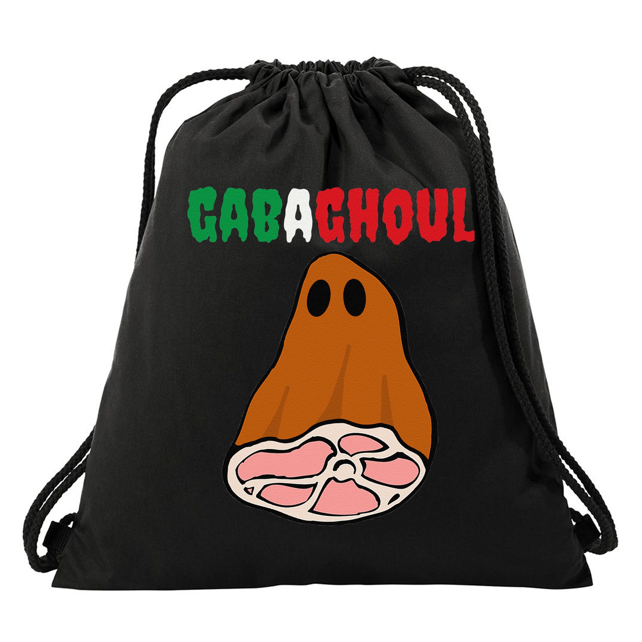 Funny New Jersey Slang Gabagool Spooky Halloween Gabaghoul Drawstring Bag