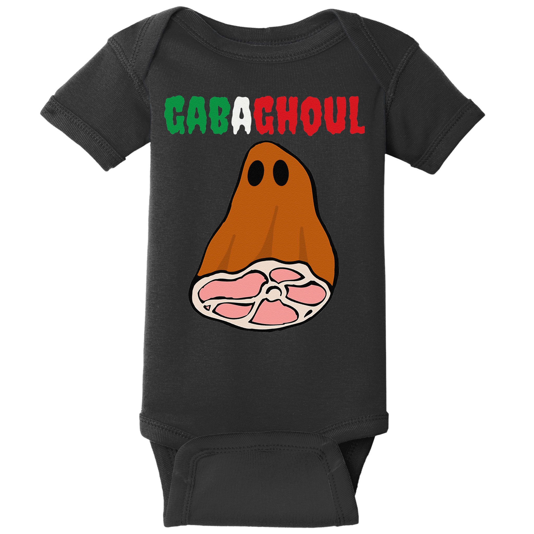 Funny New Jersey Slang Gabagool Spooky Halloween Gabaghoul Baby Bodysuit