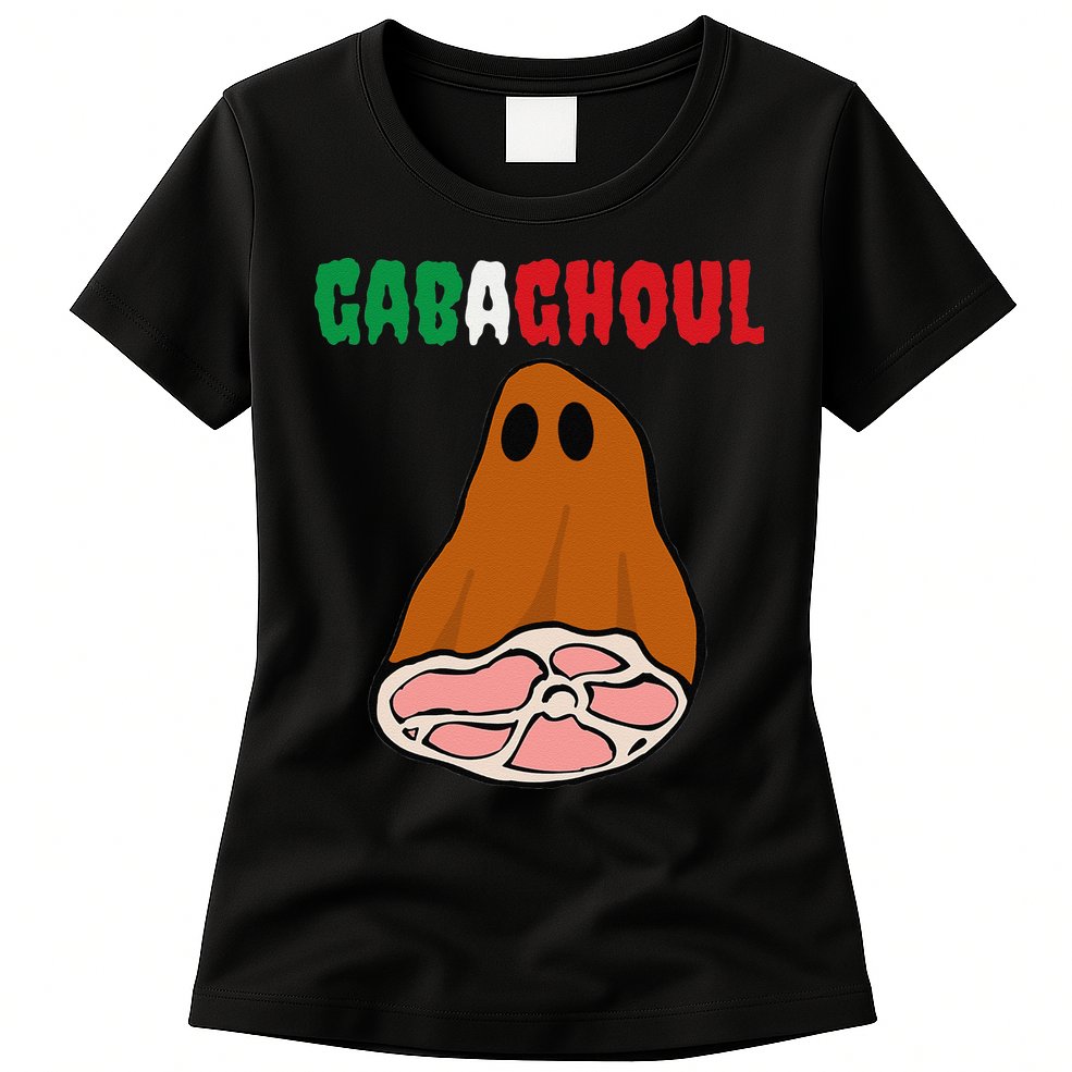 Funny New Jersey Slang Gabagool Spooky Halloween Gabaghoul Womens T-Shirt