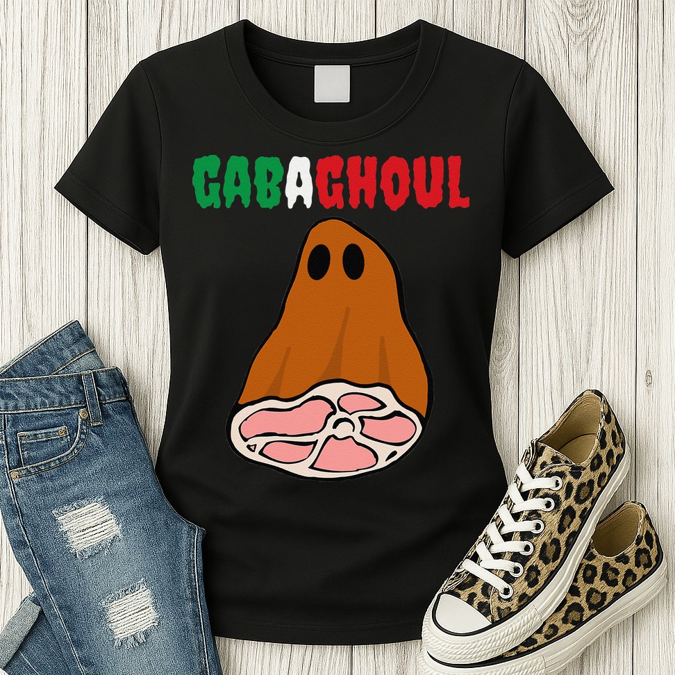Funny New Jersey Slang Gabagool Spooky Halloween Gabaghoul Womens T-Shirt