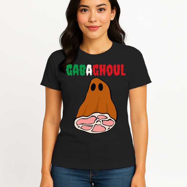 Funny New Jersey Slang Gabagool Spooky Halloween Gabaghoul Womens T-Shirt