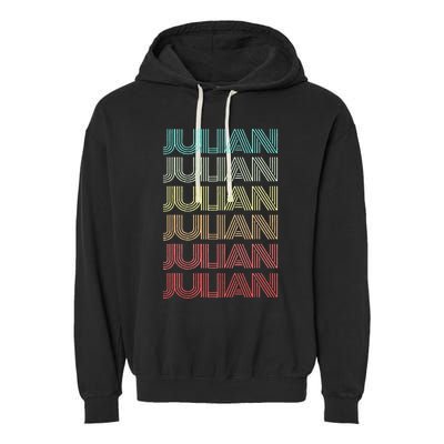 First Name JULIAN Boy Retro Personalized Girl Birthday Son Garment-Dyed Fleece Hoodie