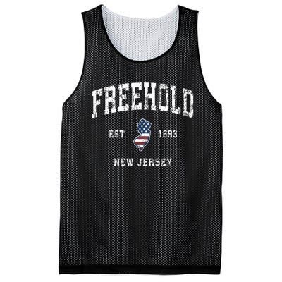 Freehold New Jersey Nj Vintage American Flag Sports Design Mesh Reversible Basketball Jersey Tank