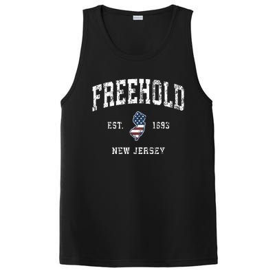 Freehold New Jersey Nj Vintage American Flag Sports Design PosiCharge Competitor Tank