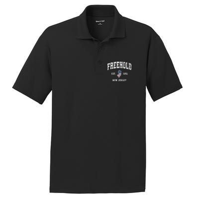 Freehold New Jersey Nj Vintage American Flag Sports Design PosiCharge RacerMesh Polo