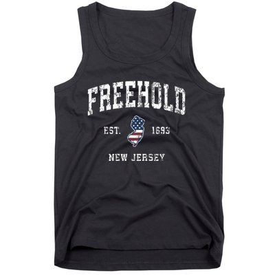 Freehold New Jersey Nj Vintage American Flag Sports Design Tank Top