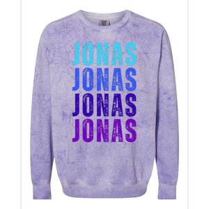 First Name Jonas I Love Jonas Colorblast Crewneck Sweatshirt